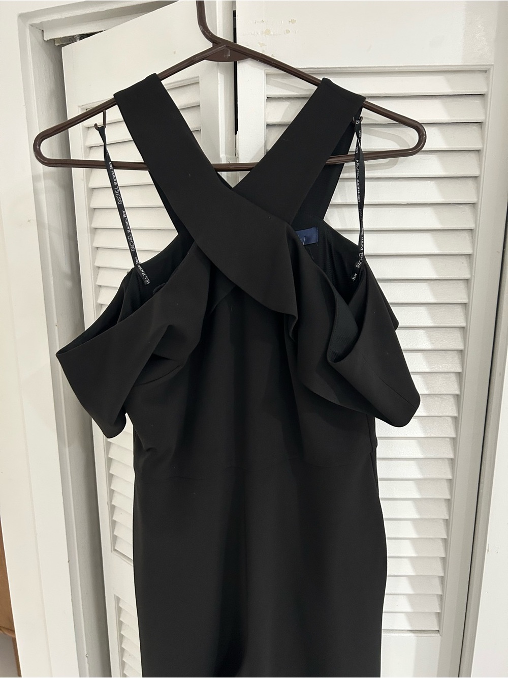 RACHEL Roy Black Cold Shoulder Wide-Leg Jumpsuit. - Picture 7 of 12